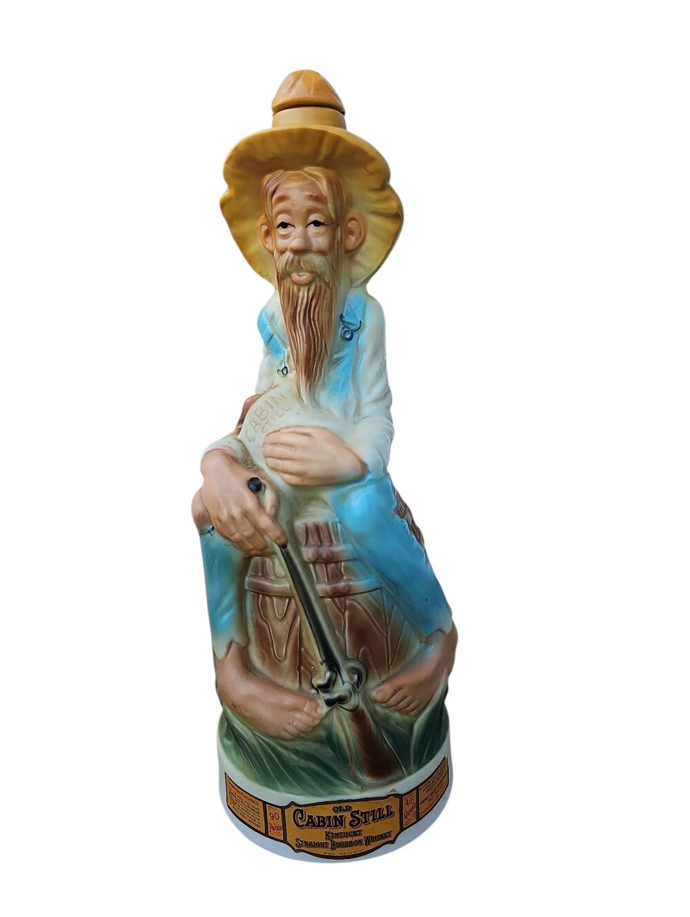 Vintage 1969 Stitzel Weller Old Cabin Still Bourbon Hillbilly Decanter Barware